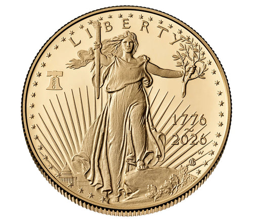 One American Eagle $50 Dollars Face Value Physical 1 Oz Fine Gold 999.9% Pure Gold Coin Price ( $4,591.50 USD )
