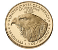 One American Eagle $50 Dollars Face Value Physical 1 Oz Fine Gold 999.9% Pure Gold Coin Price ( $4,591.50 USD )