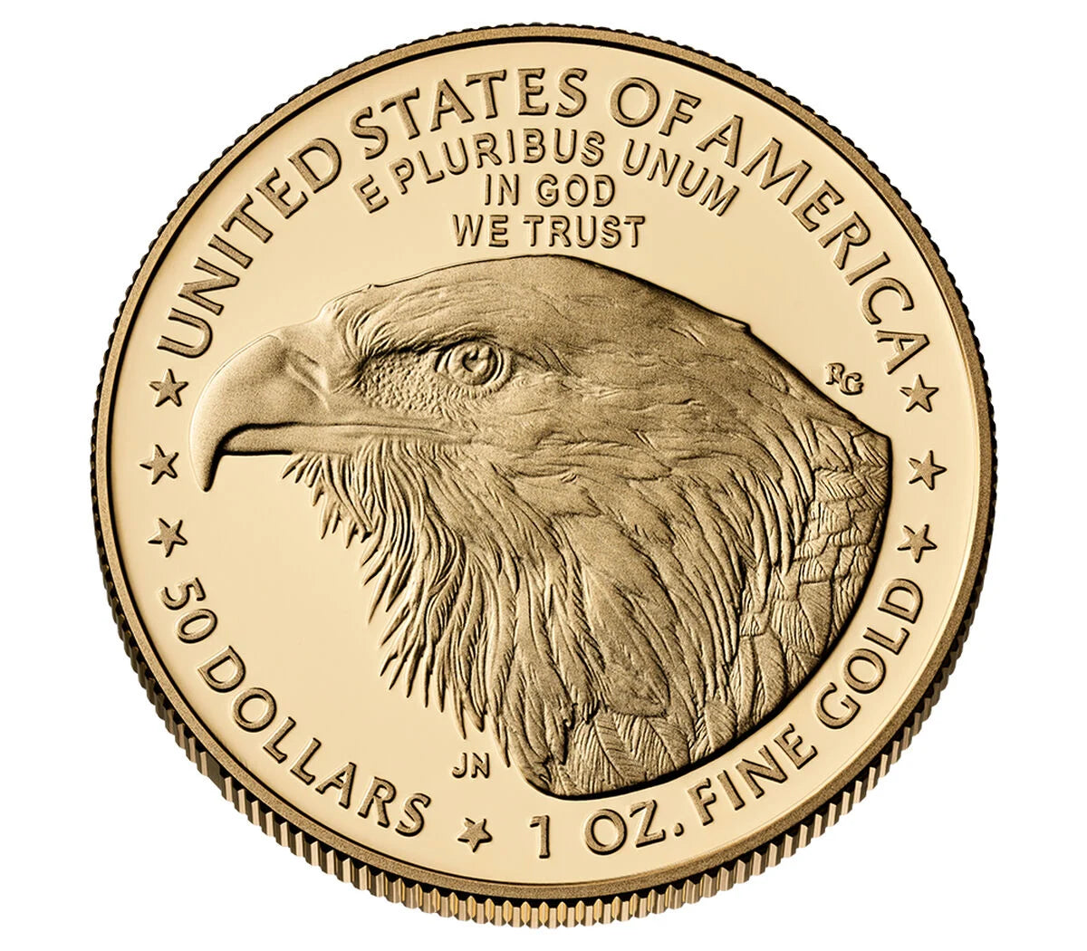 One American Eagle $50 Dollars Face Value Physical 1 Oz Fine Gold 999.9% Pure Gold Coin Price ( $4,591.50 USD )
