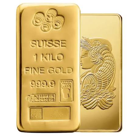One Suisse Brand Physical 1 Kilo Fine Gold 999.9% Pure Gold Bar Price ( $138,510.90 USD )