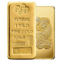 One Suisse Brand Physical 1 Kilo Fine Gold 999.9% Pure Gold Bar Price ( $138,510.90 USD )